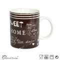 11oz Nueva taza de hueso de China con Sweet Home Decal Design